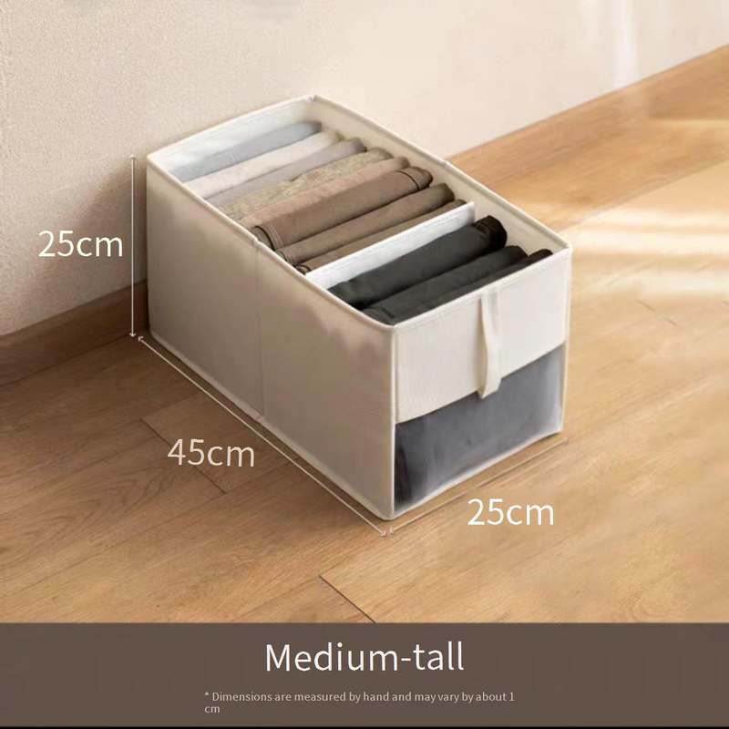 Japanese-Style Foldable Fabric Storage Box – Breathable Mesh Drawer Organizer For Clothes, Underwear & Accessories (35L, Stackable, No Lid)_voghion.com