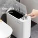 Elegant Press-Top Trash Bin For Home – Slim Space-Saving Design With Silent Lid (12L Capacity, Odor-Proof, Modern Cream/Grey/Black Options)_voghion.com
