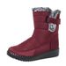 Women's Winter Snow Boots With Fleece Lining - Warm Slip-Resistant Casual Shoes For Cold Weather (Black/Red, Sizes 36-44)_voghion.com