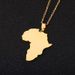 collana in titanio e acciaio liscio oro a forma di mappa africana per uomo e donna, collana grande e piccola per coppia_voghion.com