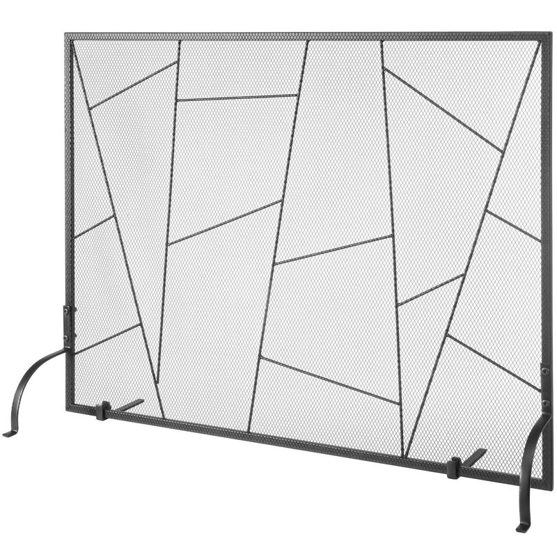 VEVOR Fireplace Screen Single Panel, Sturdy Iron Mesh Fireplace Screen, 35.6"(L) X28.4"(H) Spark Guard Cover, Simple Installation, Free Standing Fire Fence Grate For Living Room Home Decor Modern_voghion.com