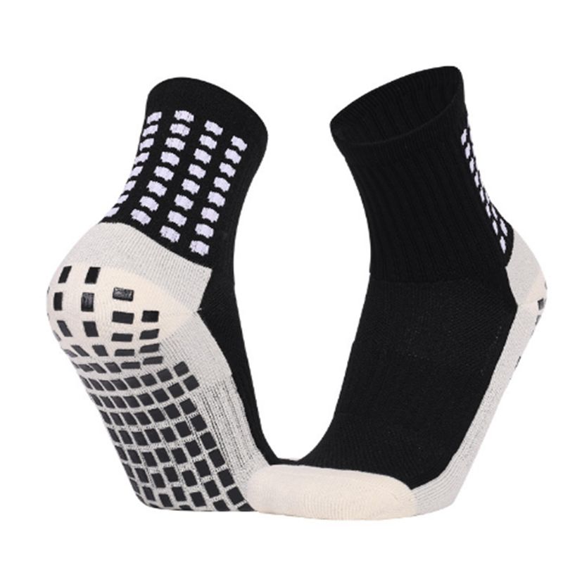 Anti-Rutsch-Fußballsocken für Herren, mittellange Sportsocken, professionelles Training, verdickte, schweißabsorbierende, stoßdämpfende Ballsocken mit Handtuchunterseite_voghion.com