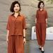 High-end cotton and linen suits for women summer new style fashionable age-reducing women's loose two-piece suits tops and pants_voghion.com