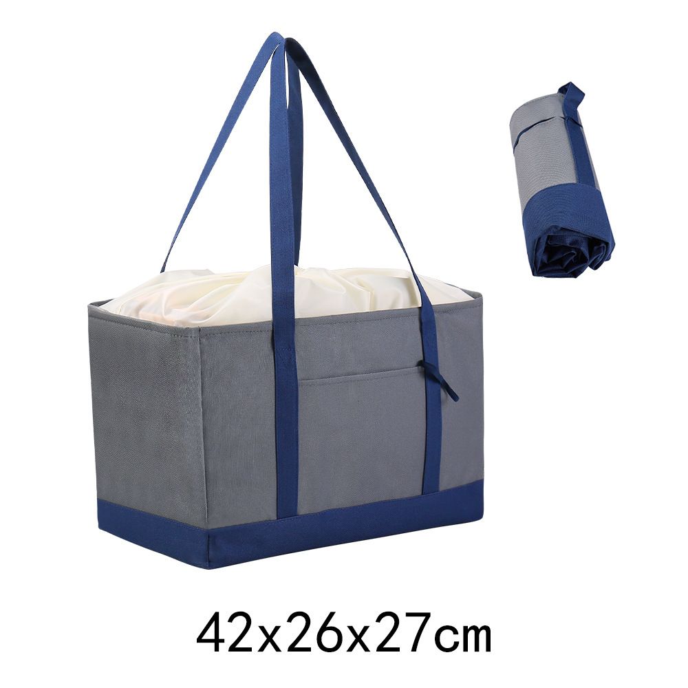 Borsa termica pieghevole Oxford grande per la spesa con chiusura a coulisse, capacità 20 litri, perfetta per la spesa, picnic e gite in spiaggia._voghion.com