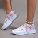 Sneakers slip-on da donna CMY con decorazioni in strass e stampa floreale e a farfalla - Scarpe da corsa traspiranti in maglia_voghion.com