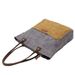 Korean style fashion new oil wax canvas women's bag simple waterproof cloth bag retro contrast color shoulder bag portable shopping bag_voghion.com