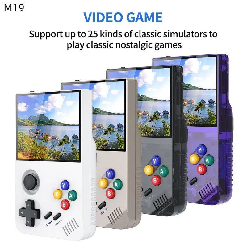 M19 4K HD Retro-Handheld-Spielkonsole – Tragbare 3D-Arcade mit über 15.000 klassischen Spielen, TV-Ausgang, PS1/PSP-Emulation, Multiplayer-Unterstützung_voghion.com