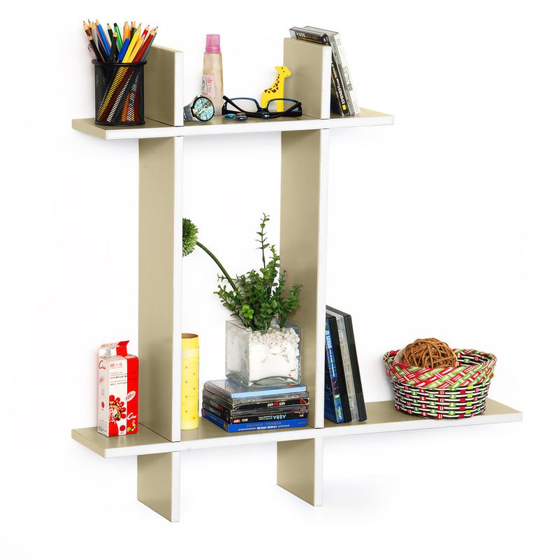 Trista - [Brief & Elegance-B] Leather Cross Type Shelve / Book Shelve / Floating Shelve (4 pcs)_voghion.com