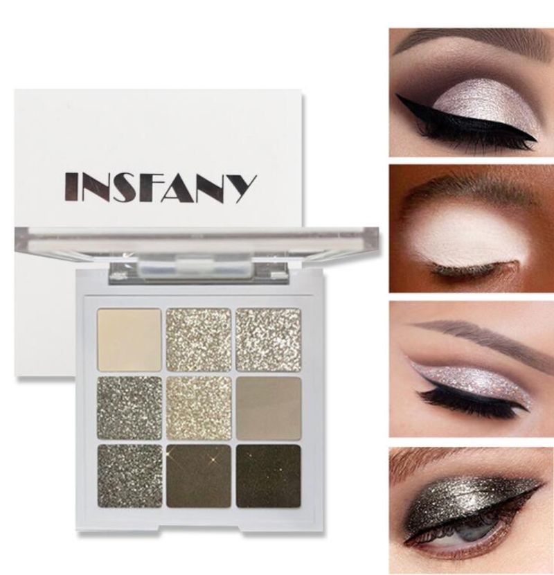 Smoky 2 generatie 9 kleuren punk oogschaduwkralen Mat cementgrijs donker hoog koud make-up stereo make-upbakje_voghion.com