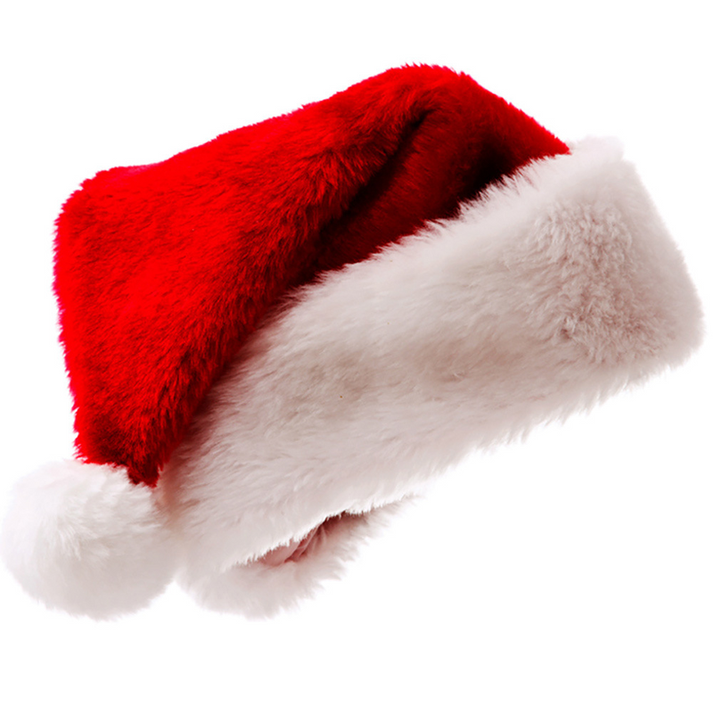 Gorro navideño de Papá Noel, gorro corto de terciopelo para niños, gorro largo de terciopelo, gorro no tejido para decoración de fiestas navideñas para adultos._voghion.com