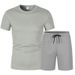 Sommer Herren Strandhose Mode Kurzarm Set T-Shirt + Strand Capris Casual Sports Zweiteiliger_voghion.com