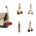 Kirsche Charm Schlüsselanhänger Tasche Charms Kette Frauen Lanyards Leder Schwarz Rot Rosa Schlüsselanhänger Brieftasche Schlüsselanhänger Designer_voghion.com