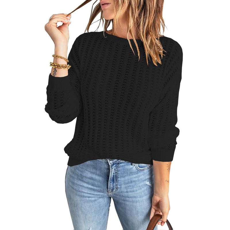 Women's new sweater crewneck top sweater for women_voghion.com