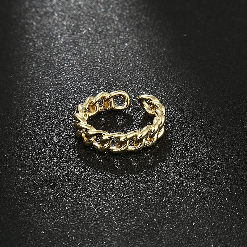 Ins New Cuban Chain Smooth Trendy Unisex Finger Ring Hip Hop Street Style Personality Accessory_voghion.com