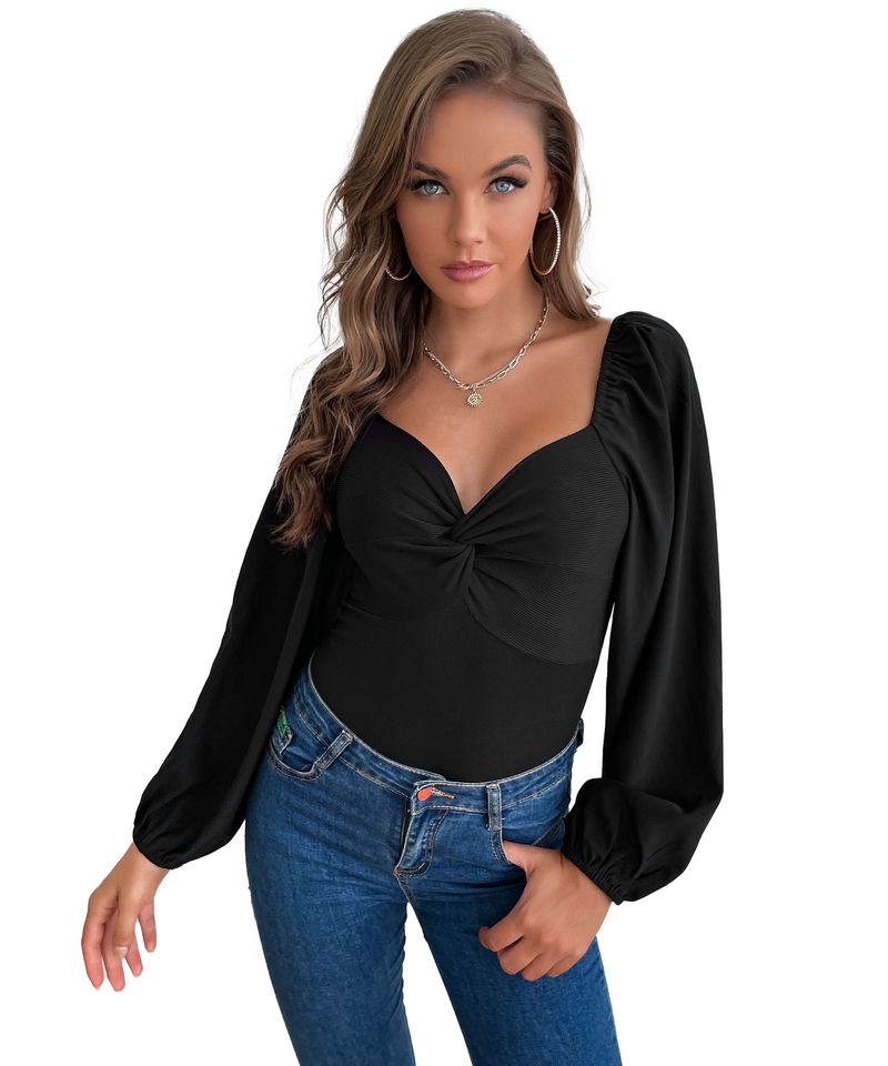 Dameskleding Spot Independent Station Jumpsuit Kink bodysuit met v-hals en lange mouwen voor dames_voghion.com