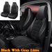 2pcs PU Leather Front Fully Enclosed One-Piece Fashion Style Cover Universal Car Seat Accessories 3 Colors_voghion.com