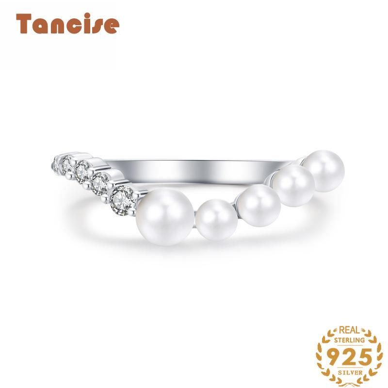  Tancise Classic Zircon Silver Ring Ladies Jewelry Wedding Promise Party Gift_voghion.com