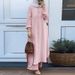 Elegant Muslim Women's Two-Piece Set - Long Sleeve Blouse & Wide Leg Pants - Modest Islamic Fashion For Spring & Autumn_voghion.com
