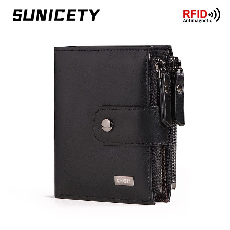Herren-Geldbörse aus echtem Leder, kleine und schlanke Münztasche, Kartenhalter, Geldbörse_voghion.com