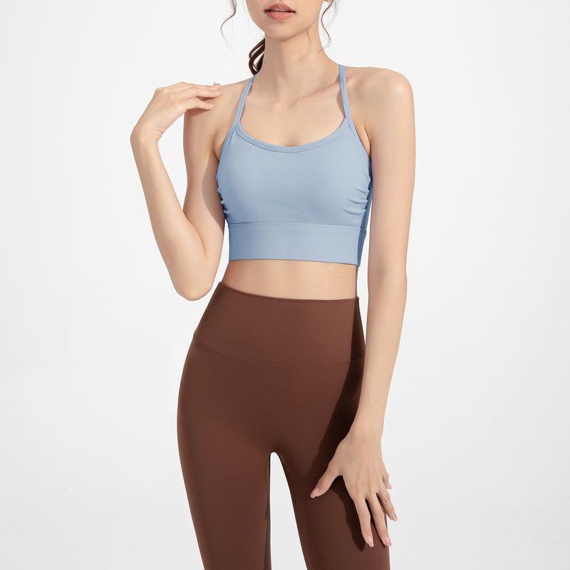 Damska odzież Kamizelka do jogi Odporna na wstrząsy, o wysokiej wytrzymałości, sportowa bielizna Nude Beauty Back, biustonosz fitness_voghion.com