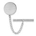 Kelly Waters Rhodium-plated Satin Round Engravable Tie Tac With Safety Chain_voghion.com