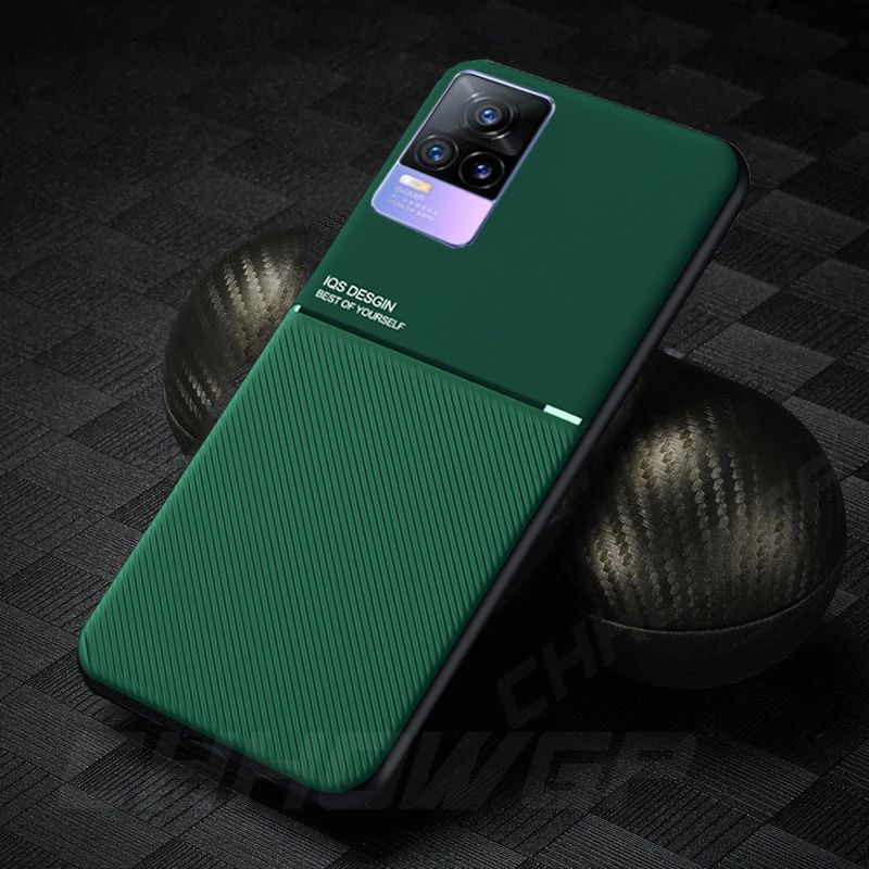 Car Magnetic Holder Phone Case For Vivo V21E V20 V25 Y20 Y30 Y50 Y70 Y73 Y31 Y51 Y52S Luxury Leather Protection Soft TPU Cover_voghion.com