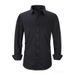 Camicia da uomo a maniche lunghe, classica, slim fit, in misto cotone di alta qualità, comoda e traspirante, per abbigliamento business e casual._voghion.com