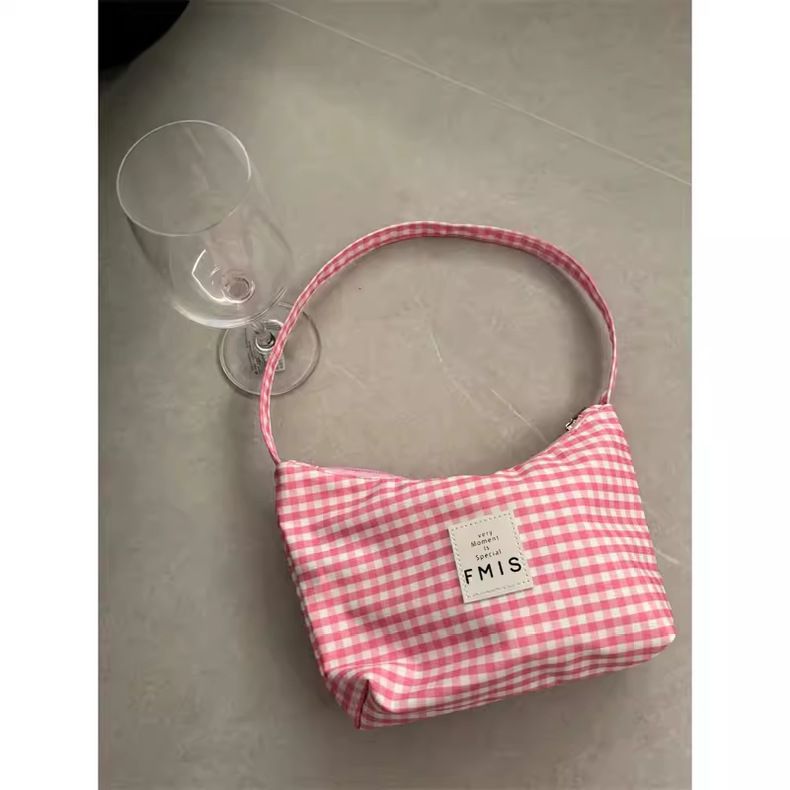 Plaid Nischendesign Handheld Canvas 2025 Neue Pendler Knödel Candy Farbe Unterarmtasche Flut_voghion.com