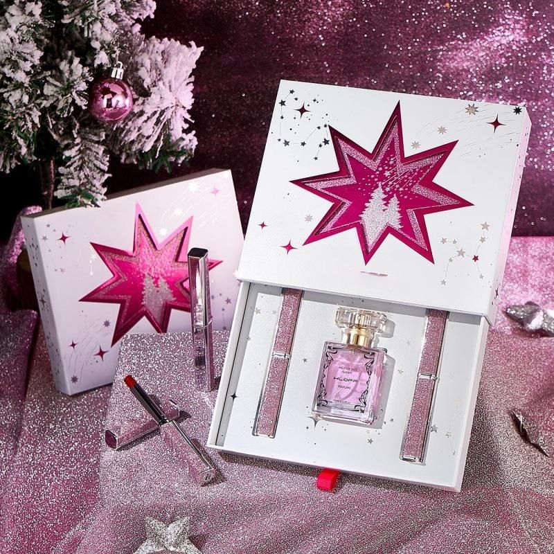 HLOFF Weihnachtsbaum-Geschenkduft, luxuriöses High-Set-Geschenkbox, matt, weicher Nebel, Lippenstift, langanhaltendes Parfüm_voghion.com