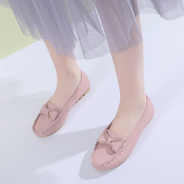 2025 Spring And Autumn New Solid Color Bow Decoration Round Toe Mid-Calf Slip-On Flat Casual Shoes Trend_voghion.com