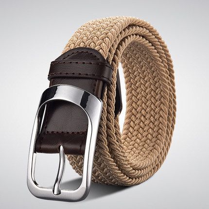 HOT  NewFemale Casual Knitted Pin Buckle Men Belt Woven Canvas Elastic Expandable Braided Stretch Belts For Women Jeans_voghion.com