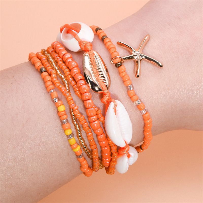 Heißer Verkauf Sommer Dopamin Böhmischen Ozean Strand Seestern Shell Reis Perlen Multi Schicht Armband_voghion.com