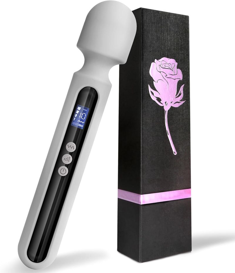 Vibrator Wand, 12 Inch Powerful Vibrating Massager Adult Toys With Display 10 Patterns & 4 Speeds, G Spot Vibrator Men Women Sex Toys For Clit_voghion.com