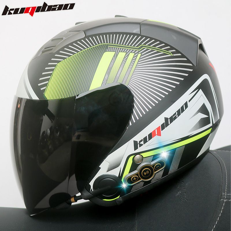 Intelligenter Bluetooth-Motorrad-Halbhelm mit langer Akkulaufzeit, Freisprecheinrichtung und Musik, 3C/DOT-zertifiziert, Unisex, mehrere Farboptionen​_voghion.com