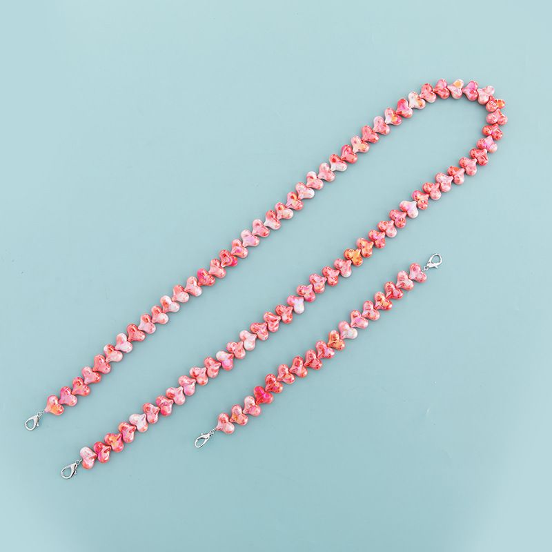 Neues Lanyard für Damen Crossbody-Telefonhülle Kette Herz Trendy INS Lange und Kurze Tasche_voghion.com