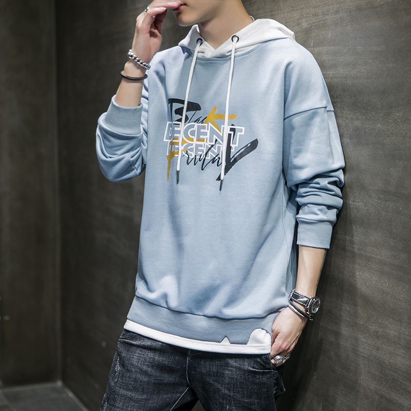 New men's hooded long sleeved hoodie for spring and autumn season, Korean version trendy student letter printed long sleeved hoodie_voghion.com