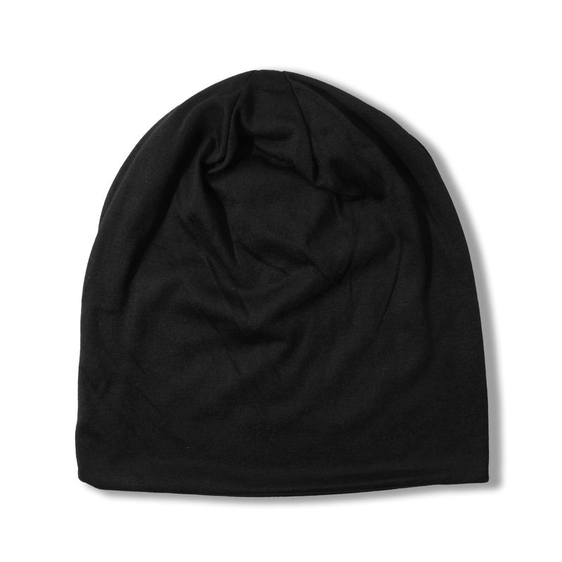Double-Layer Knitted Confinement Hat – Solid Color Pile Pullover For Women (Baotou Style)_voghion.com
