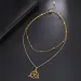 Collana con ciondolo a forma di nodo celtico irlandese vichingo Skyrim alla moda per donne, amuleto, collane a catena Triquetra, gioielli in acciaio inossidabile_voghion.com