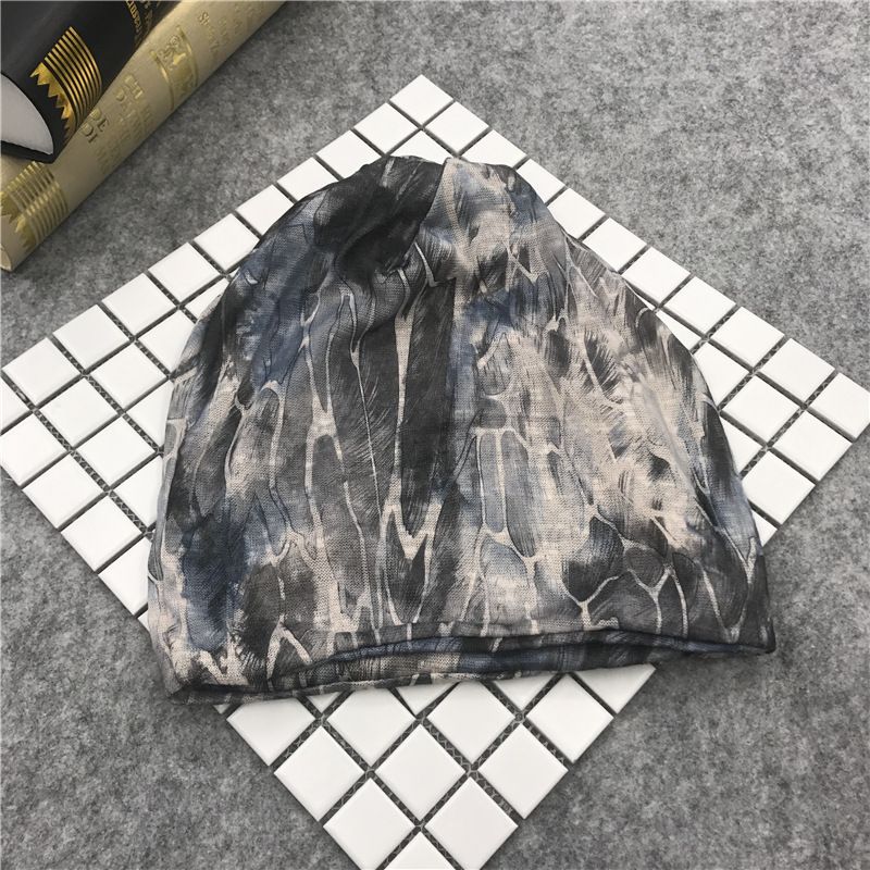 Four Seasons Korean Edition Women's Hoodie Double Layer Graffiti Headband Multi Use Lacquer Ink Moon Children's Hat_voghion.com