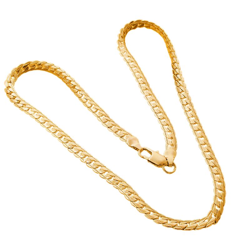 Qianbihe Pareja Collar Plano Hip Hop Joyería Simple Moda Apariencia Collar para Fiestas-Plata 20 Pulgadas_voghion.com