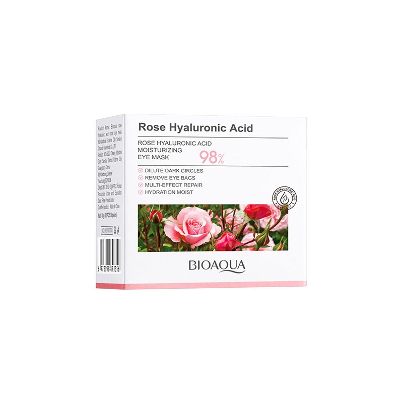 BIOAOUA Rose Hyaluronic Acid Moisturizing Eye Mask 80g 60PCS/30pairs) Hydrating Moisturizing Moisturizing Eye Mask_voghion.com