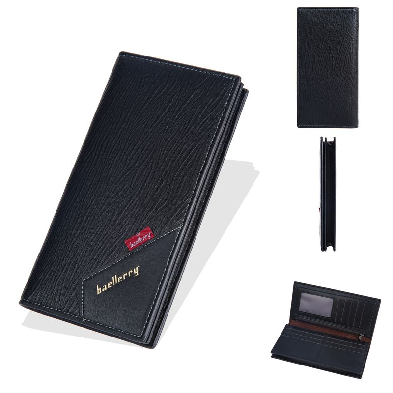 Herren Lange Brieftasche Business Multi-Card Zweifach gefaltete Geldklammer Jugend Reißverschluss Kartentasche_voghion.com