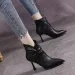 Modische Stiefel für Damen: Schicke spitze High Heels in Schwarz und Khaki (Modell 2024) – Versandkostenfrei bei D2cb_voghion.com