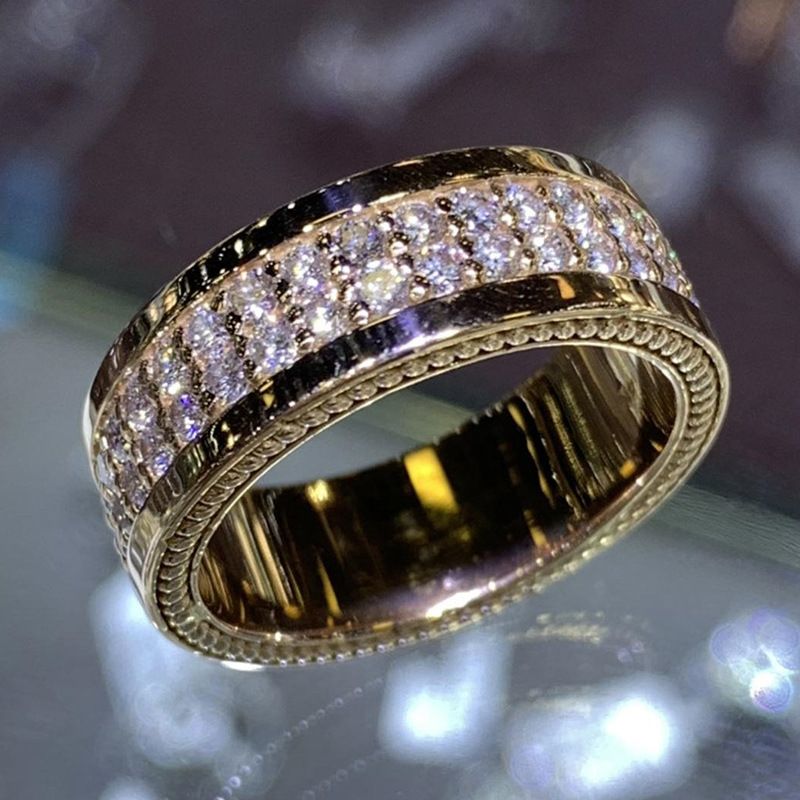 Cao Shi's Hot Selling Micro Inlaid Gold Trendy Men's And Women's Ring Business Event Jewelry_voghion.com
