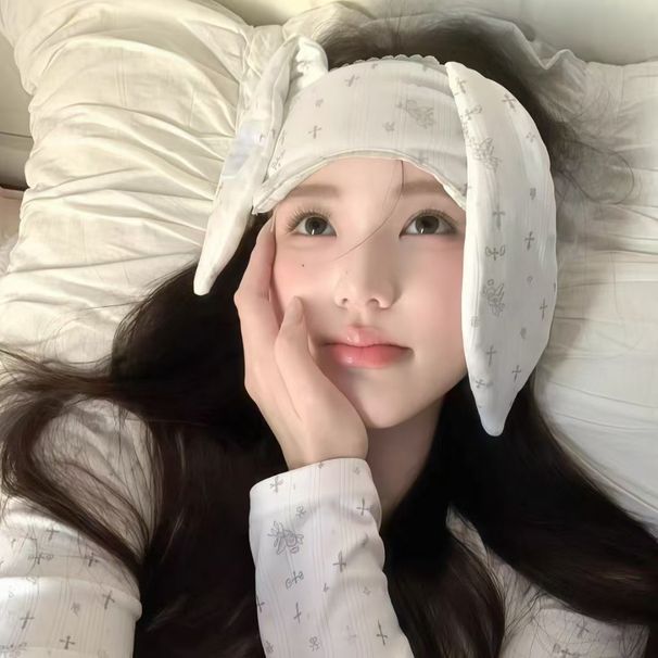 New Ins Cartoon Cute Light Blocking Aid Lace Eye Mask Rabbit Ear Non-Transparent Sleeping Sleep Adjustment Elastic_voghion.com