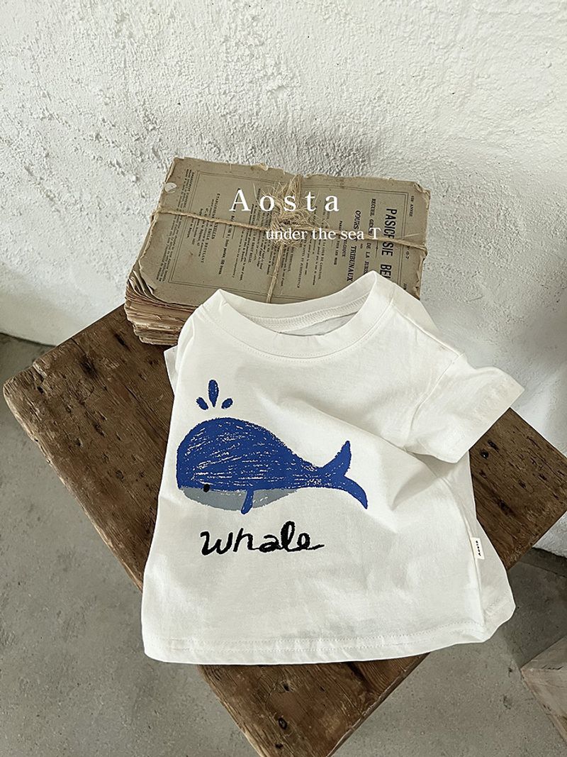 Korean version Instagram and toddler cotton T-shirt summer baby crab casual cartoon short sleeved base shirt_voghion.com