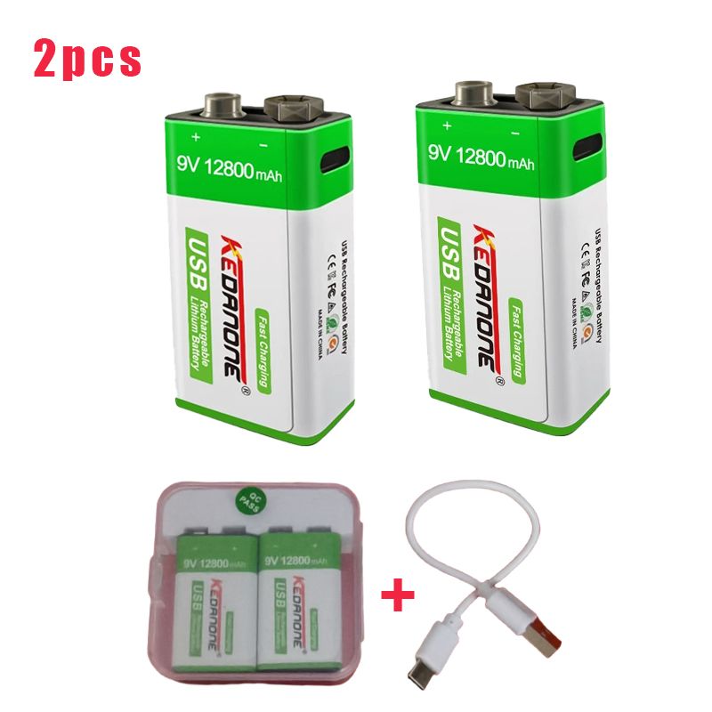 Baterie reîncărcabilă 9V 12800mAh 6F22 Micro USB 9V Li-ion litiu baterii pentru multimetru microfon jucărie telecomandă KTV_voghion.com