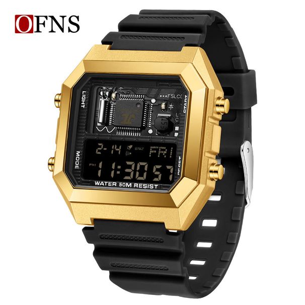 Digitaal horloge voor heren en dames met LED-display, waterdicht, alarm, stopwatch, nachtlampje, sport, casual, zakelijk, mode, studentenhorloge lichtgevend_voghion.com
