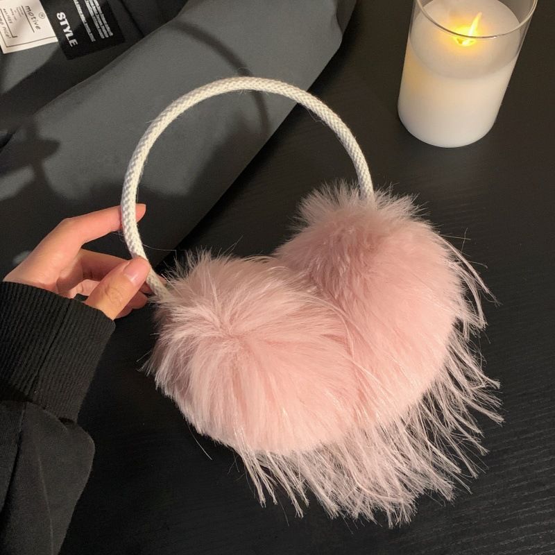 Cute Y2k Large Imitation Fox Fur Ear Bag Warm Protection Brown Earmuffs Female Winter Big Ear Cover Ear Warmer_voghion.com