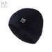 Autumn Winter Knitted Outdoor Sports Warm Head Wrap With Fleece Lined Cuffed Brim Solid Color Simple Letter Hat_voghion.com
